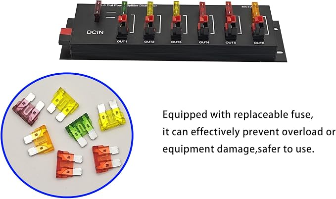 1 in 6 Connector Power Divider Power Board 40Amp Power Pole Distribution Block Module Powerpole Distribution Block Connector Power Splitter Distributor Source Strip