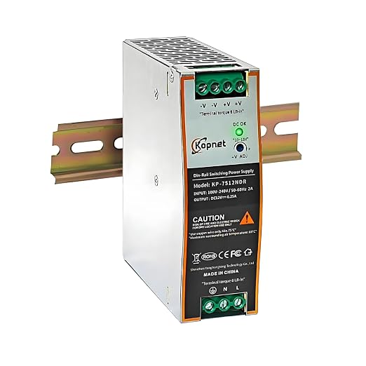 75W 12V Din Rail Mount Power Supply 12V 6.25A Output AC-DC Industrial Power Adapter 100~240V AC Input Din-Rail Switching Power Supply with Over Load/Temperature Short Circuit Protection