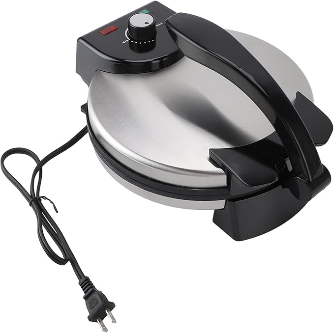 Asixxsix Roti Maker, 1100W 10inch Multipurpose Tortilla Press, Adjustable Temperature Control Non Stick Electric Tortilla Maker to Make Indian Chapati, Tortilla, Roti, Quesadilla