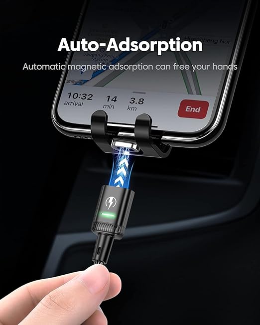 Kuulaa 3Pack Magnetic Charging Cable Magnetic Lightning Cable Magnetic Phone Charger 3A Fast Charging with 3 in 1 Charging Tips Nylon-Braided Phone Cable Compatible for All Device