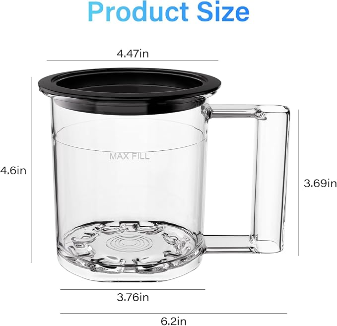 KF-2501 20 oz (2 Pints) Replacement Container Cup with Storage Lid for Frozen Treat Makers, Extra Pint for Ice Cream/Gelato/Sorbet Bases, Freezer Storage, Single-Batch Prep