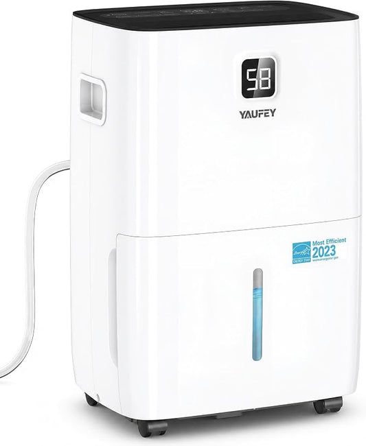 Yaufey 120 Pints Energy Star Dehumidifier for Home, Basement and Large Room up to 7000 Sq. Ft., with Drain Hose, Timer, Intelligent Humidity Control and Large Water Tank