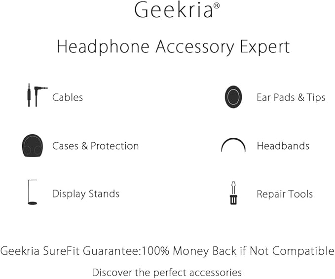 Geekria 2 Pairs Flex Fabric Headphones Ear Covers - Product Safety Certified - Washable & Stretchable Earcup Protectors for Over-Ear Headsets, Sweat Pads for Gym, Gaming (Size M/Black)