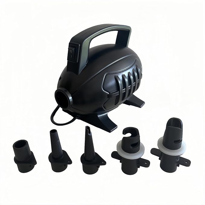 Electric Air Pump for Inflatables,Inflator/Deflator with 5 Detachable Nozzles, 110-120V AC, 600W, 510L/min, Suitable for Boat Fenders,Air Mattress, Pool Floats, Raft,Water Sports