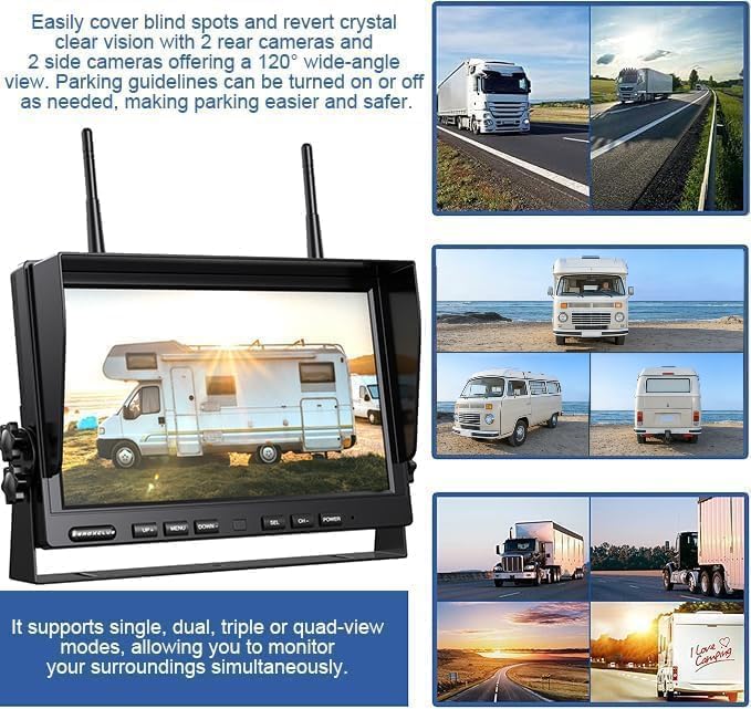 ZEROXCLUB 1080P Wireless Backup Camera System for RV Trailer Truck Camper,10 Inch DVR Monitor Recording IR Night Vision Digital Wireless Rear View Camera Adapter for Furrion Pre-Wired RVs,BW101SL-M