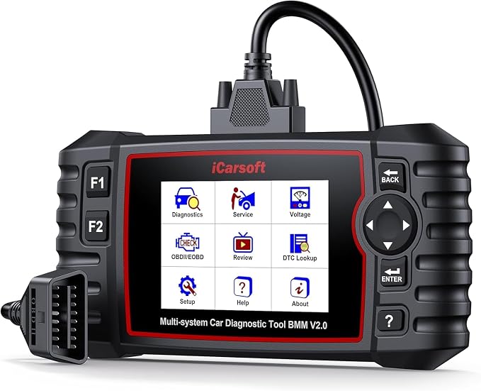 iCarsoft 2025 BMM V2.0 OBD2 Scanner for BMW/Mini/Rolls-Royce, Full System Diagnostic Tool Code Reader with 9 Resets-Oil/SAS/EPB/BMS/ETC/D.P.F/BLD/INJ/TPMS, AutoVIN Battery Test, Lifetime Update