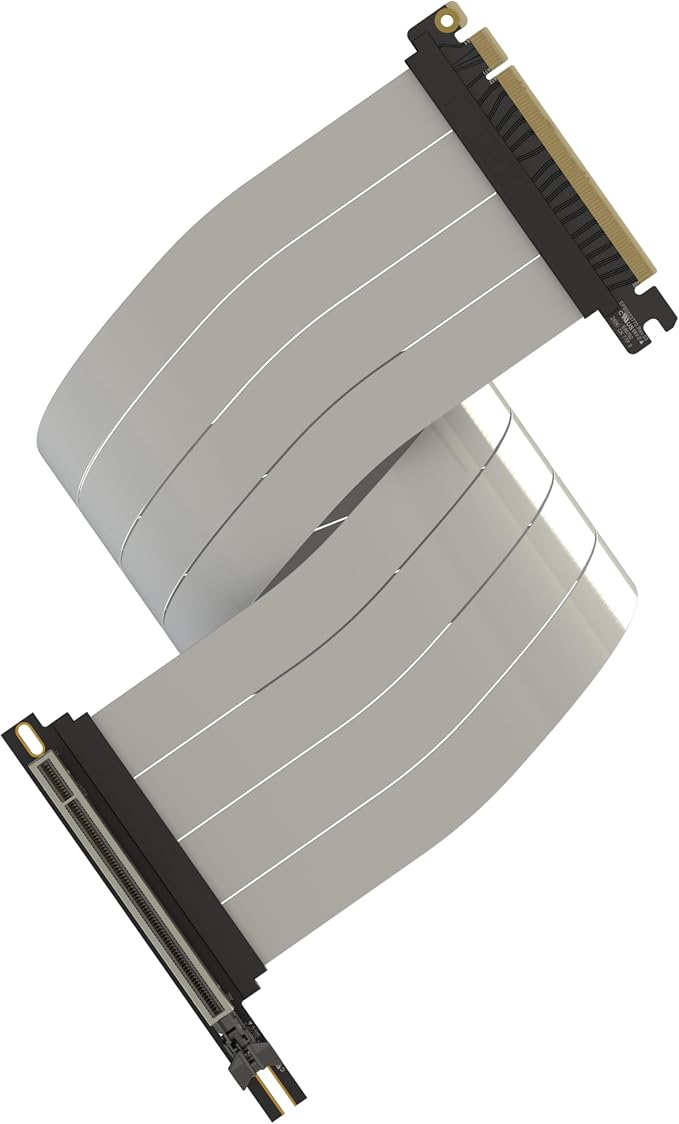 LINKUP PCIE 5.0 Riser Cable | for Vertical GPU Mount | Right Angle | Graphics Card GPU Ready | Usable with PCIe 4.0 & RX 9070/ RTX5090 | 60cm (Total Length: 64cm)