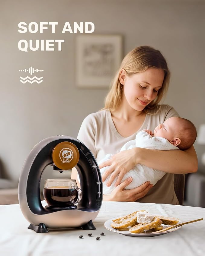 i Cafilas Single Serve Coffee Maker,Fast Heat in 20s,2-in-1 Coffee Machines Compatible with K-Cup Pods&Ground Coffee,Compact Coffee for Small Spaces, Brew in 2 mins,Dark Gery Coffee maker