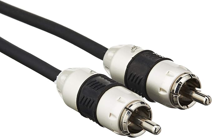 STINGER 8000 Series 17ft 2-Channel RCA Stereo Interconnect Cable for Car Audio Systems, Silver Plated Copper Conductors, Directional High-Rate Double Twisted-Pair Construction for Noise Rejection