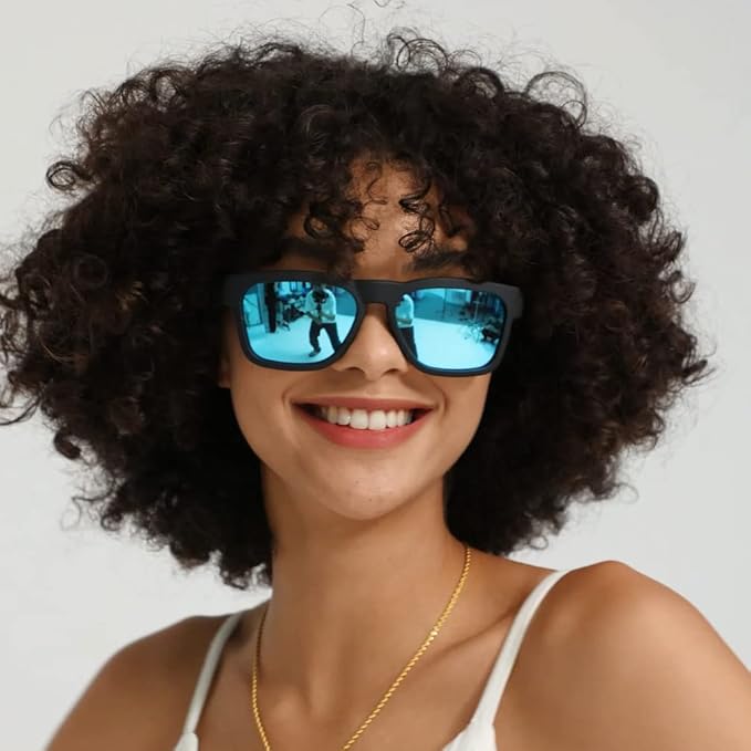 OhO sunshine, Polarized Sunglasses with Bluetooth Speaker, Open Ear Audio, Athletic/Outdoor UV Protection and Voice Control