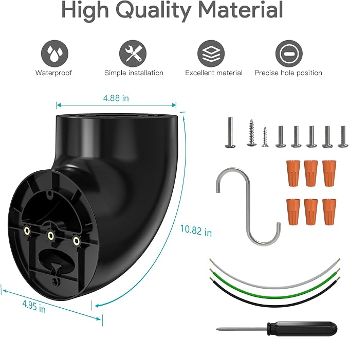 EDUP Love® Ring Camera Eave Mount for Ring Floodlight Cam Wired Plus/Pro | Fits for Ring Floodlight Cam Wired Pro & Ring Floodlight Cam Wired Plus & Blink Wired Floodlight Camera, Black