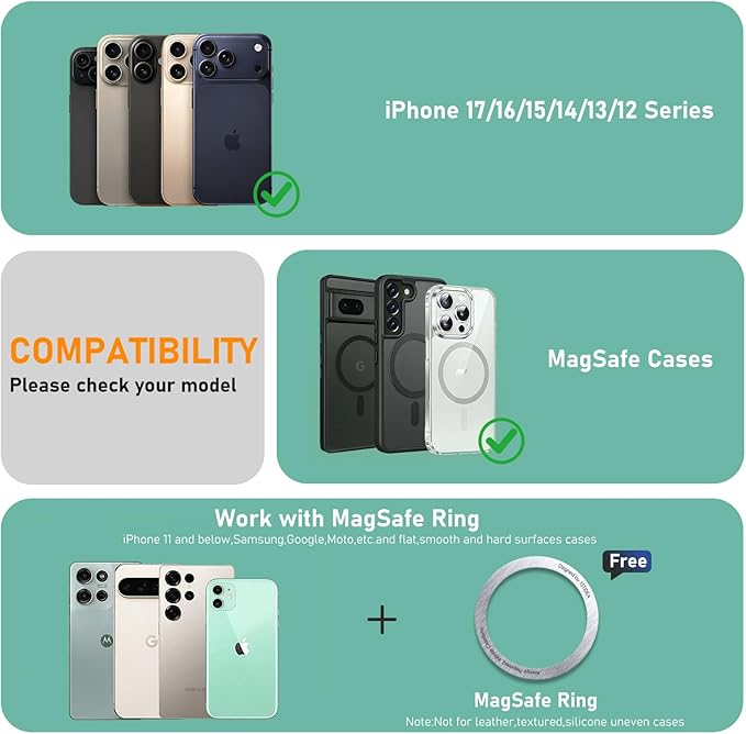 1ST IDEA Magnetic Tripod for iPhone, Aluminium Phone Tripod Stand Compatible with Magsafe iPhone 17/16/15/14/13/12 Series, Foldable Strong Magnetic Phone Stand (Ocean Blue)