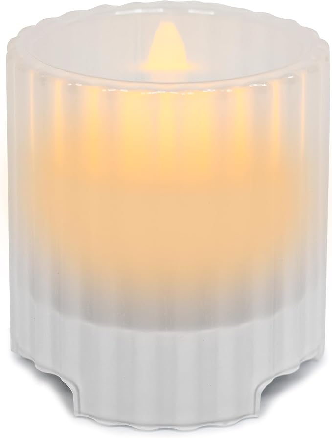 iHome Flameless Candle with Bluetooth Speaker, LED Candle with Rechargeable Battery Ideal for Stylish Home Décor – White (iBT100)