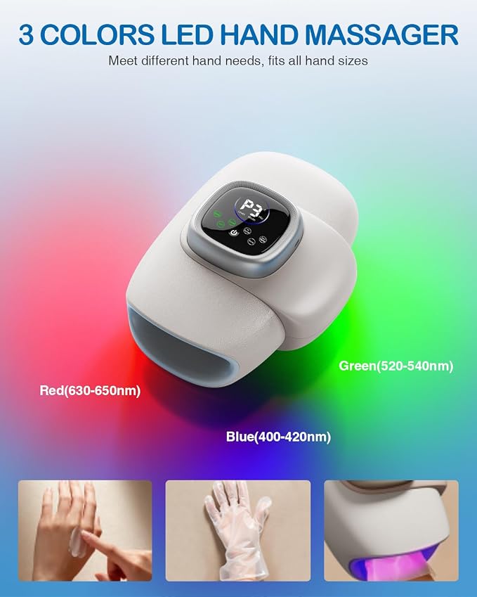 Hand Massager with Heat and Compression: 2026 Upgraded Cordless Full-Hand Wrist Fingers Massage for Arthritis Carpal Tunnel, Heat-Backed, 4000mAh Extended Battery, Fathers Day Dad Gifts (Space Gray)