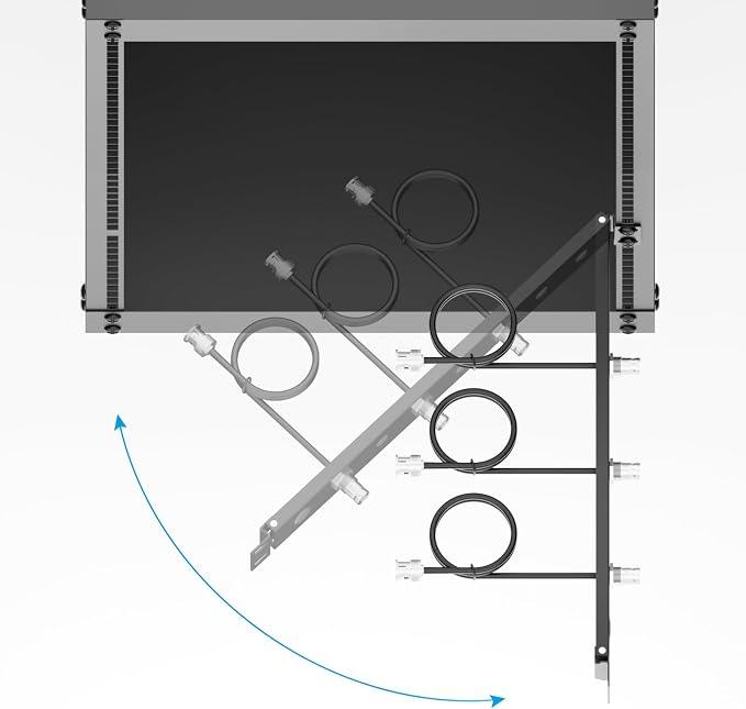 BNC Antenna Kit，19inch Antenna Re-Location Rack Mount Kit，Four BNC Connecting Cables 2FT，Compatible with Full-Rack Wireless Systems
