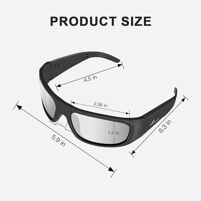 OhO sunshine Bluetooth Audio Sunglasses, Lightweight Open Ear Sport Glasses, 10H Playtime,Water Resistant with Voice Control