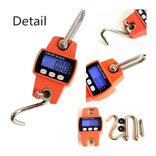 Hanging Scale, 300kg/50G Crane Scales Hook Scale Home Electronic Balance Industrial Loop Weight Heavy Duty Digital Hanging Kitchen Tool for Gym,Hunting,Travelling(Orange)