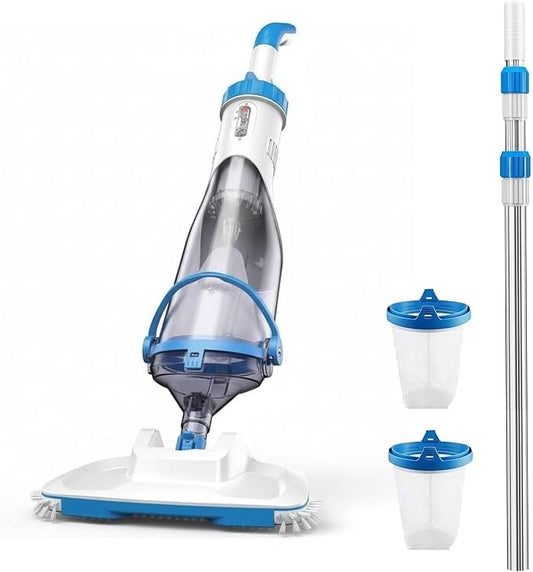 Pool Vacuum for Above Ground Pools & Inground Pools, 2026 Update for Motor, Consciot Rechargeable Handheld Cleaner with Telescopic Pole, 18.5 GPM Suction, 13.4" Head, 60-Min Runtime