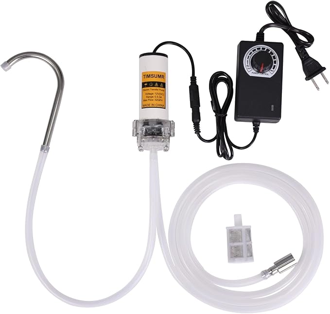 Food Grade Electric Water Transfer Pump With Speed Adjustable 100-240V for Ice Maker,Coffee Machine,Auto Siphon Self Priming Pumps for Home Brew Bottling Wine,Beer and Kombucha,2L/Min,Low Noise