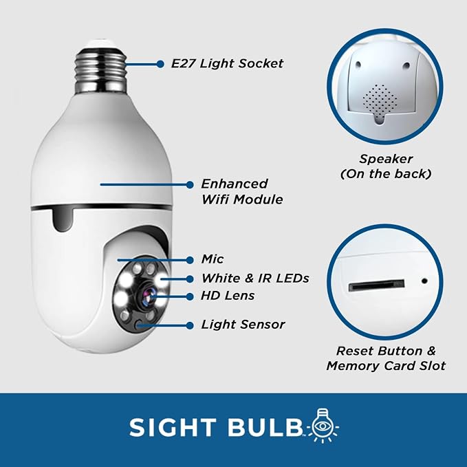 Security Camera, Two Way Talk 1080P HD Video WiFi Smart Camera, Indoor Outdoor Night Vision 360 Degree Motion Detection with SD Card (Pack of 2)