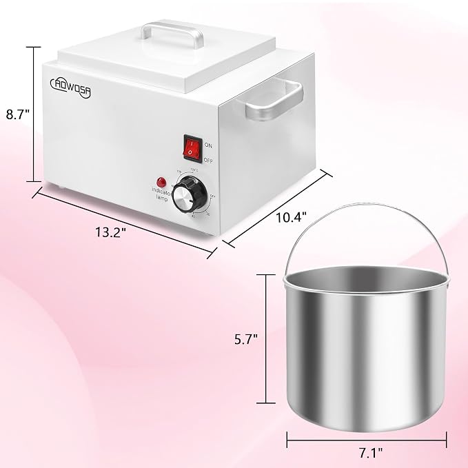 Single Wax Warmer Professional 3L Electric Wax Heater Machine Hold 5.5 Lbs for Hair Removal, Large Waxing Pot Paraffin Facial Skin Body SPA Salon Equipment with 100 Sticks