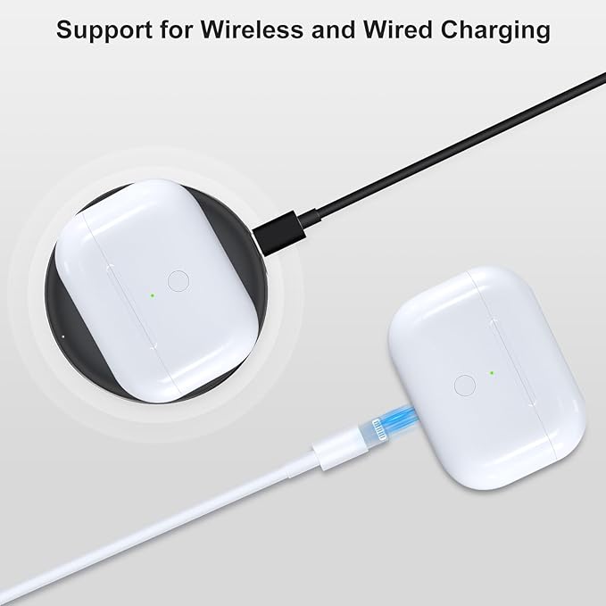 Wireless Charging Case Replacement Compatible with AirPods Pro 1st & 2nd Generation, AirPods Pro 1st & 2nd Charger with Bluetooth Pairing Sync Button