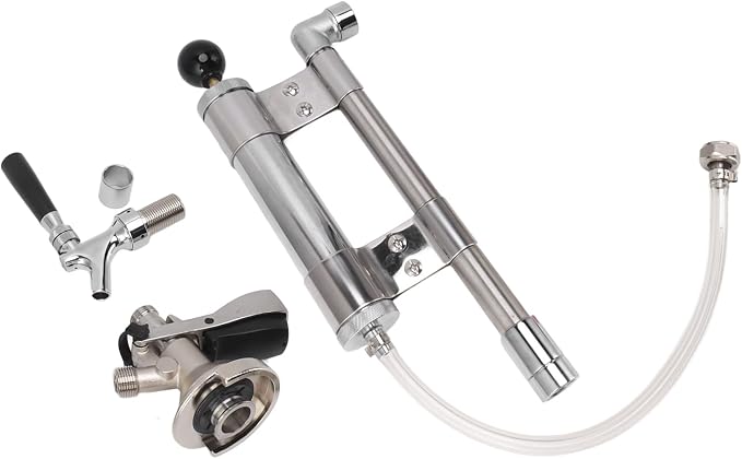 Beer Dispenser, 8 Inch Stainless Steel Hand Pump Leakproof Portable Design, Beer Keg Tap Draft Dispenser, for Indoor Outdoor Camping Picnic Parties
