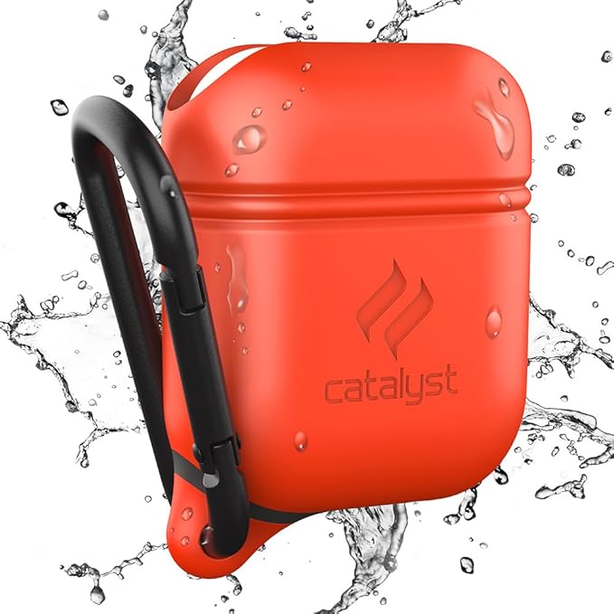 Catalyst Waterproof Case for AirPods 2nd Generation and AirPods 1st Generation - Wireless and USB-C Charging High Drop Protection AirPod Gen 2 and Gen 1 Case with Carabiner, One Piece Design
