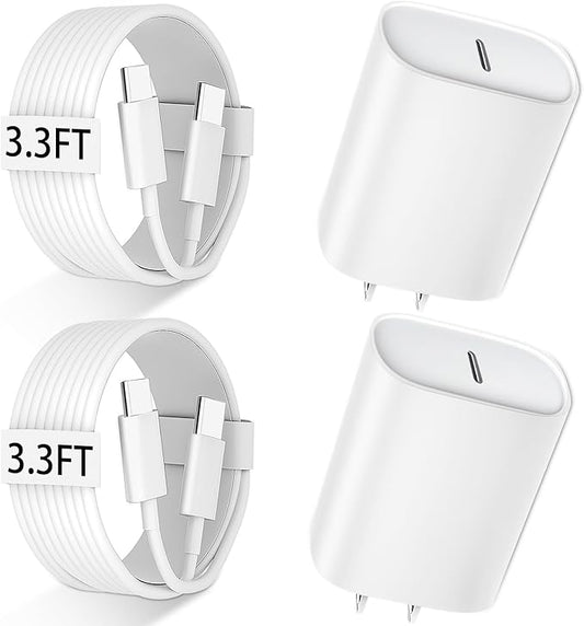 iPhone 17 16 15 Charger Fast Charging, 3.3FT iPhone 17 Pro Max Charging Cable(65W/3A) USB C Cord with 20W PD Fast iPhone 17 Pro Max Chargers Block for iPhone 17/17 Pro Max/17 Air/16/15 Series, iPad