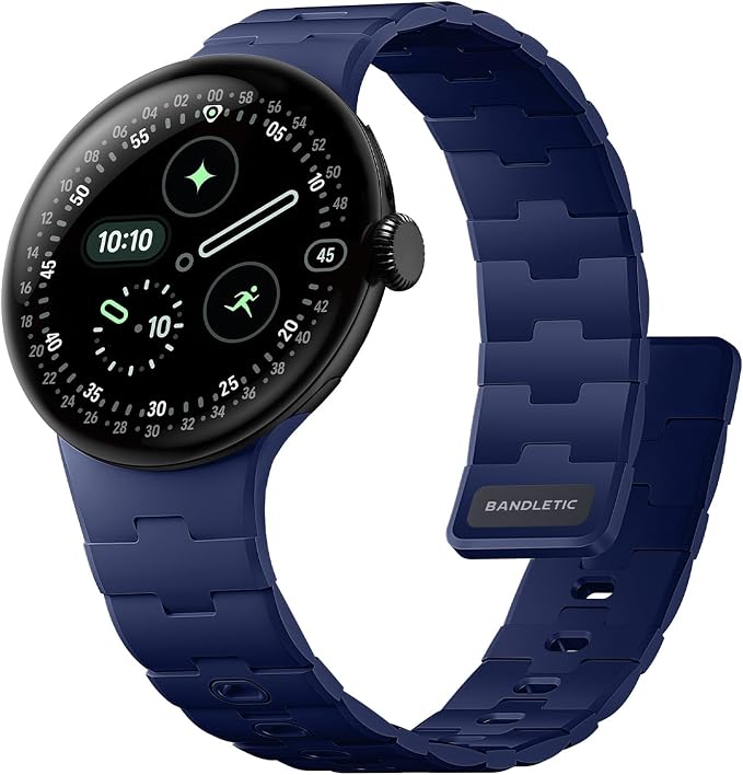 Bandletic Magnetic Silicone Bands Compatible with Google Pixel Watch 4/3/2/1 41mm for Women and Men, Rugged Soft Sport Strap Replacement Wristband