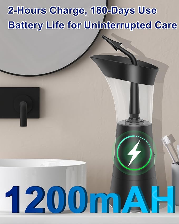 Upgraded Electric Ear Cleaner - Ear Irrigation Flushing System with 4 Pressure Mode, Temp Sensor, 16PSI, IPX7, 6 Replacement Nozzle, One-Hand Control Ear Cleaning Tool with Wastewater Separation