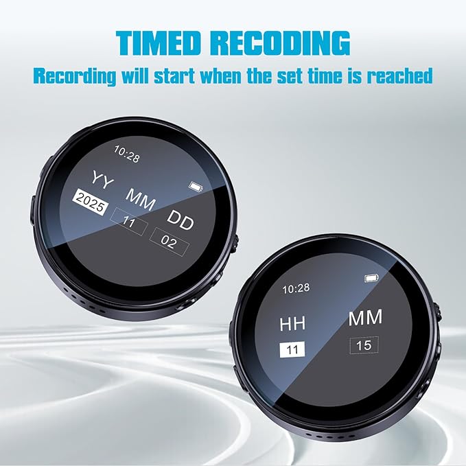 128GB Voice-Activated Recorder | AI Noise Reduction, Playback