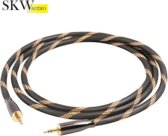 SKW Audiophiles High Gauge AUX Cable 3.5mm Male to Male Jack Cable with Diameter 6.8mm Stereo Audio Cable 4.9ft(1.5m)