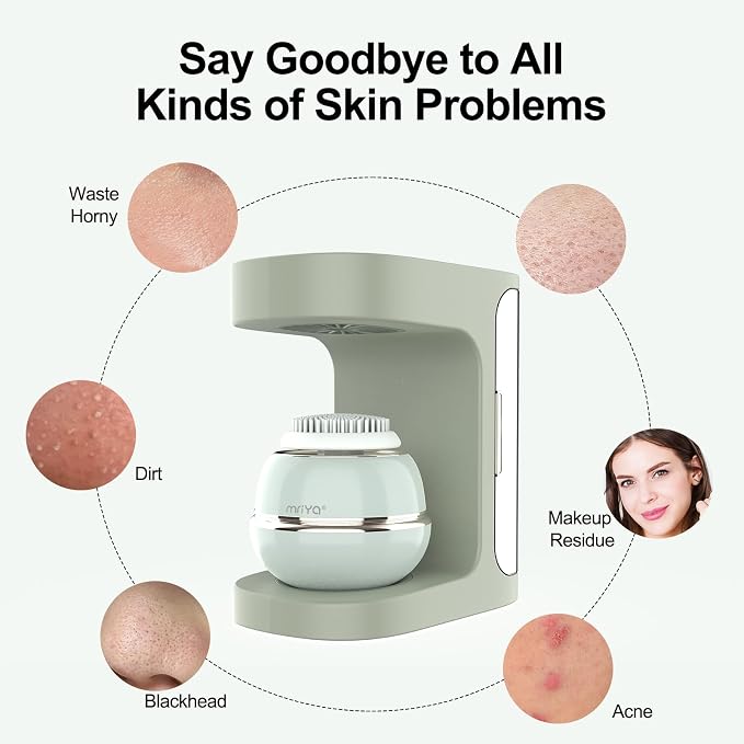 Facial Cleansing Brush Silicone Face Scrubber, Exfoliating Brush, Facial Massage Brush - for Gentle Exfoliation, Massage, Blackhead Removal and Makeup Removal