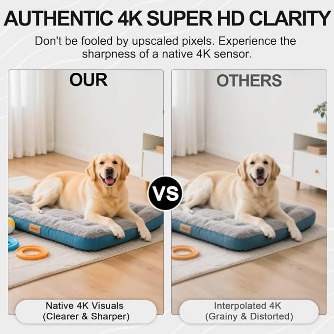 Mini Camera - 2026 Upgraded 4K Mini Wireless Security Camera, Small WiFi Indoor Nanny Cam with No-Glow Night Vision, Motion Alerts, Rechargeable Battery, for Home/Office/Pet