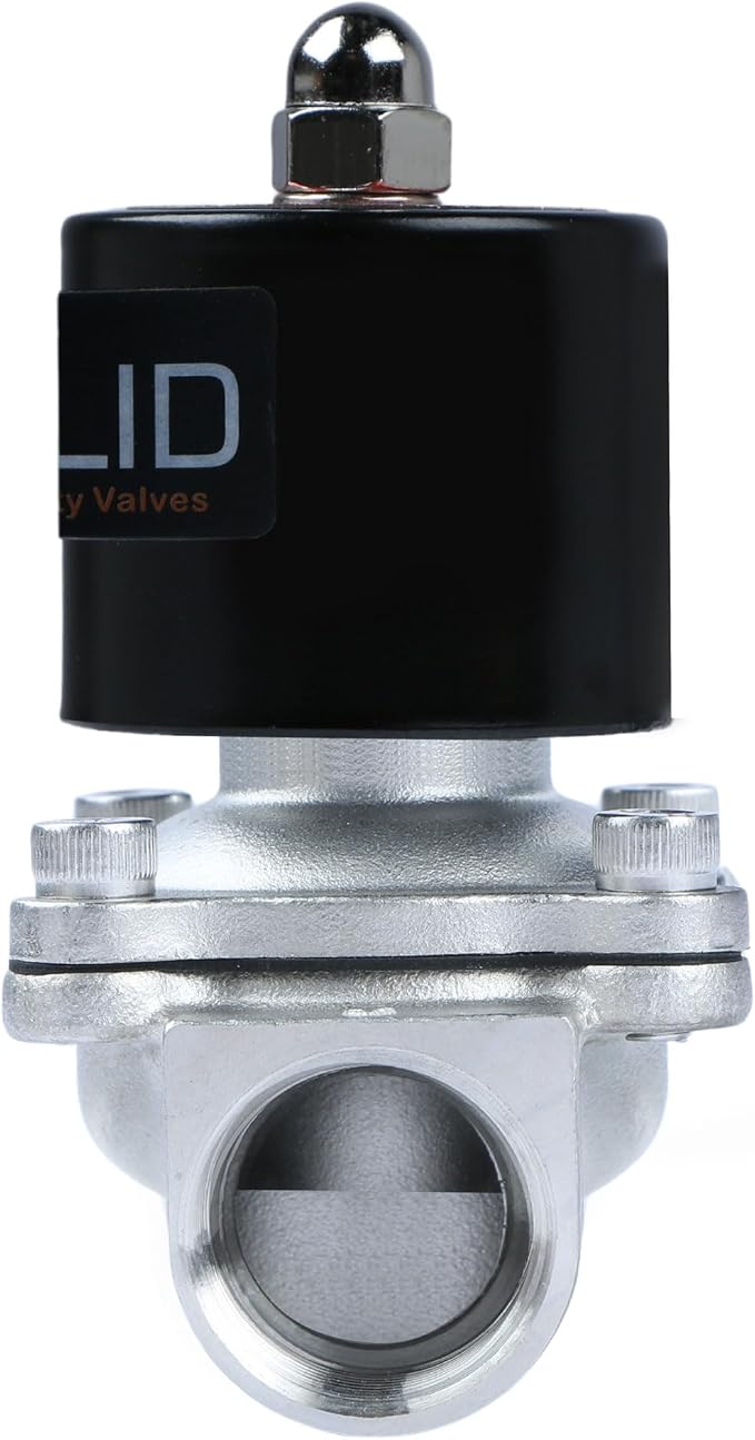 U.S. Solid Smart Solenoid Valve - 1/2 inch Wi-Fi APP-Controlled Stainless Steel Solenoid Valve, 110V AC