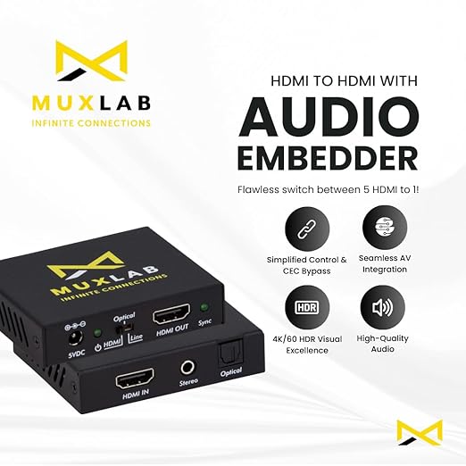 HDMI to HDMI with Audio Embedder | 4K2K@50/60Hz (4:4:4) | HDMI 2.0b (18Gbps) | HDCP 2.2 | DVI 1.0