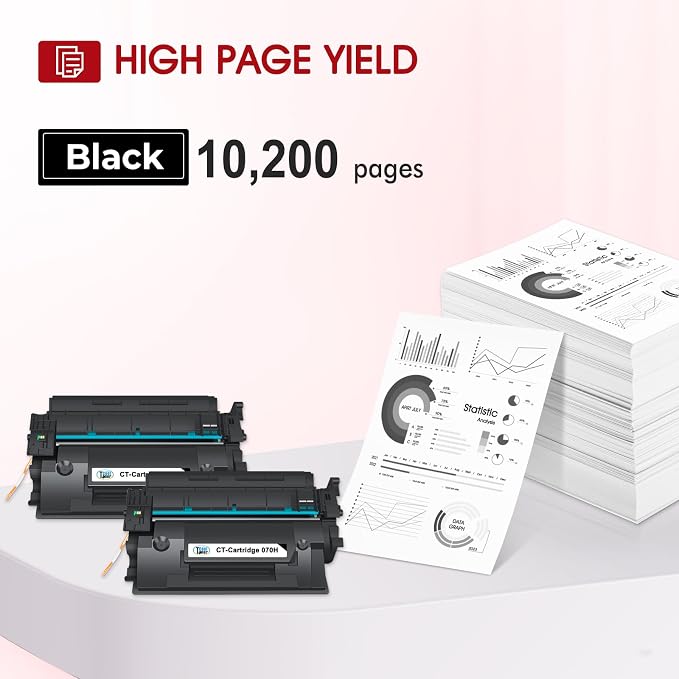 070H 070 Black Toner Cartridge Compatible for Canon 070H 070 MF465dw Toner CRG070H CRG-070H for Canon imageCLASS MF465dw MF462dw LBP247dw LBP246dw MF460 LBP240 MF462 LBP247 LBP246 Laser Printer 2-Pack