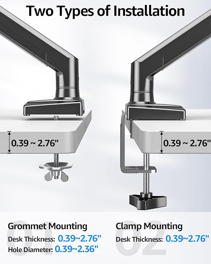 Dual Monitor Stand fits up to 32 inch, 4.4-22 lbs Computer Screens, Dual Monitor Desk Mount Height Adjustable, Monitor Arms for 2 Monitors, Home Office VESA Mounts, Freelift Black