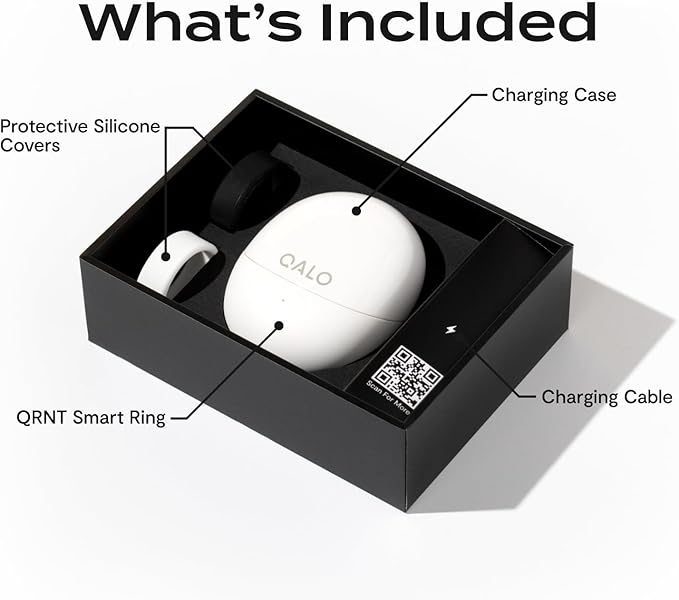 QALO Smart Ring – Size Before You Buy – No Subscription Fee – Titanium Fitness Tracker, Tracking for Sleep, Steps, HRV, Women’s Health, iOS & Android Compatible (Silver, Size 07)