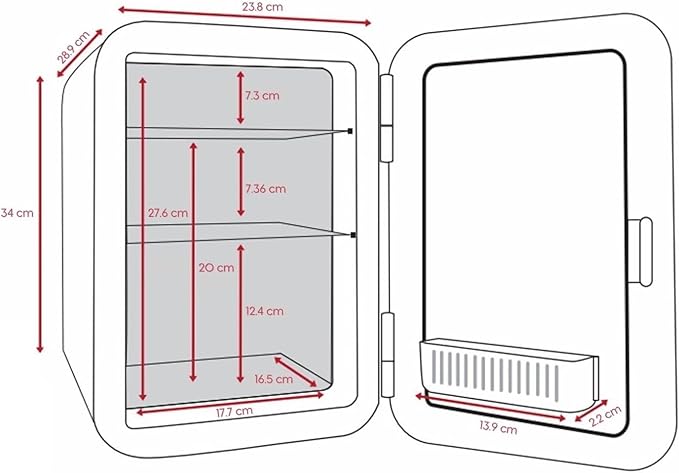 Cooluli 10L Mini Fridge for Bedroom - Car, Office Desk & College Dorm Room 12v Portable Cooler Warmer Food, Drinks, Skincare, Beauty Makeup AC/DC Small Refrigerator with Glass Front, 110 Volts, White