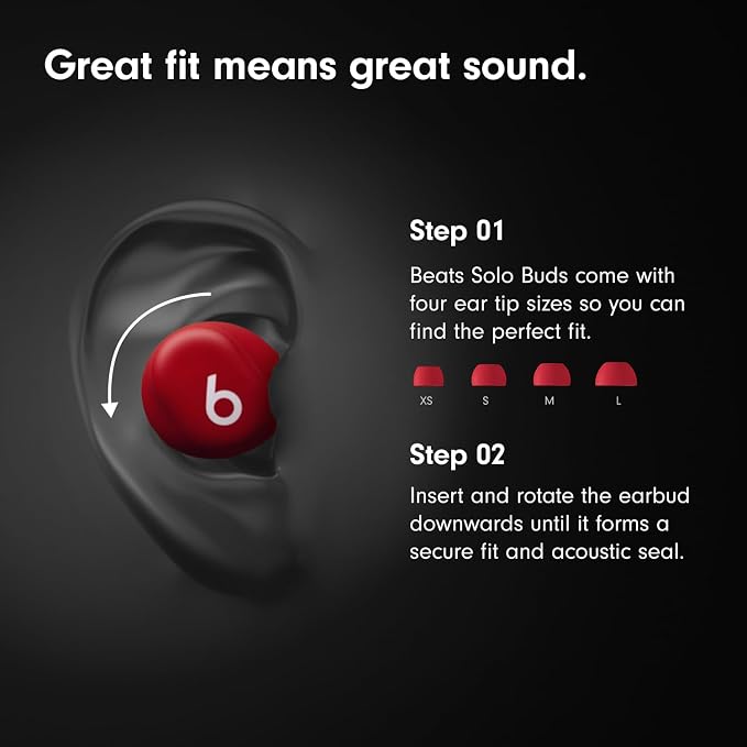 Beats Solo Buds - Wireless Bluetooth Earbuds | 18 Hours of Battery Life | Apple & Android Compatibility | Built-in Microphone - Matte Black