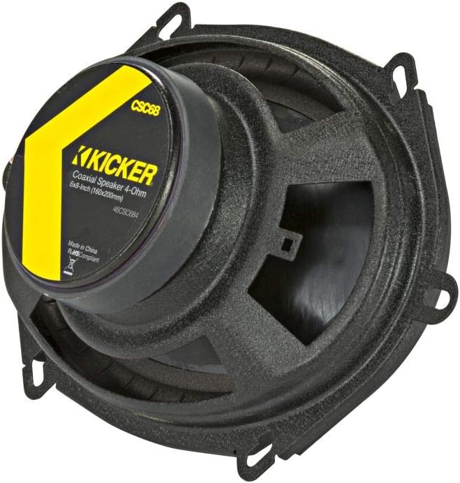 KICKER CS Series CSC68 6 x 8 Inch Car Audio System Speaker, Black (2 Pack)