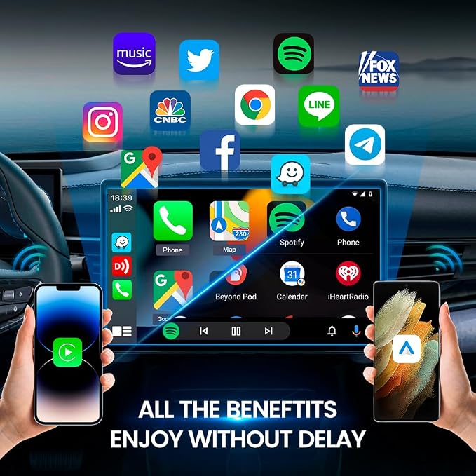 Carlinkit 4.0 Wireless Android Auto & CarPlay Adapter, Convert Wired carplay to Wireless carplay and Wireless Android auto,Plug & Play for Factory Wired Caplay Cars, Fast Connection
