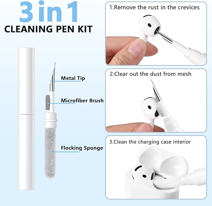 Lerobo for AirPods Pro 3 Case 2025 with Cleaner Kit, Flower Engraved Silicone Cover Compatible with Apple AirPods Pro 3rd Generation Case for Women with Keychain,Full Body Protection,Led Visible,Lilac