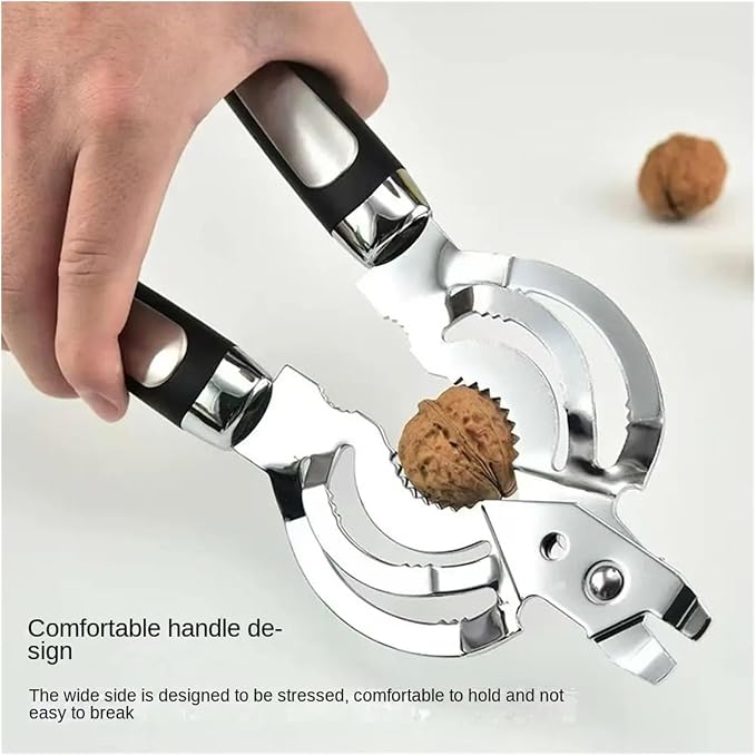 Stainless Steel Can Opener Adjustable Jar Lid Gripper Labor-Saving Multifunctional Bottle Opening Tool Picnic(Silver)