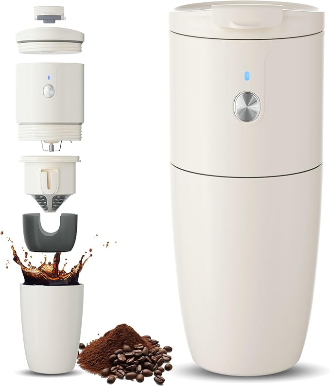 Self-Heating Electric Coffee Maker Cup, Portable Mini Coffee Maker Compact Design for Camping Hiking Traval
