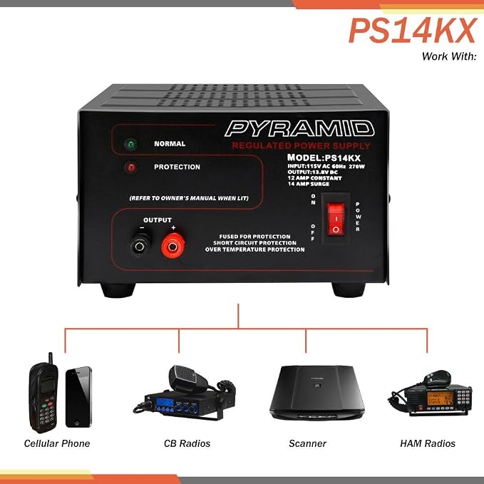 Universal Compact Bench Power Supply - 12 Amp Linear Regulated Home Lab Benchtop AC-to-DC 12V Converter