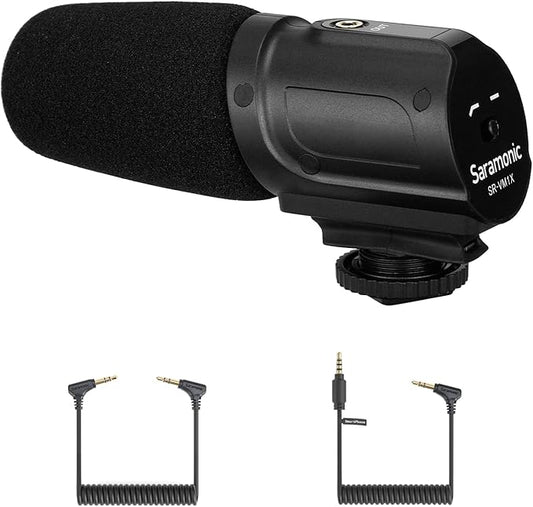 Saramonic Shotgun Mic Camera Microphone with Shock Mount&WindCover Professional Condenser Microphone Cardioid for DSLR Canon Nikon Camcorders YouTube Video Interview Streaming Recording-SR-VM1X