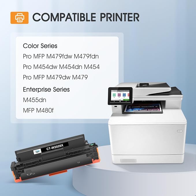 414A Black Toner Cartridge High Yield M479fdw M454dw Compatible for HP 414A 414X W2020A W2020X for HP Color LaserJet Pro MFP M479fdw M454dw M479fdn M479dw M454dn M479 M454 M480f Printer Ink 2 Pack